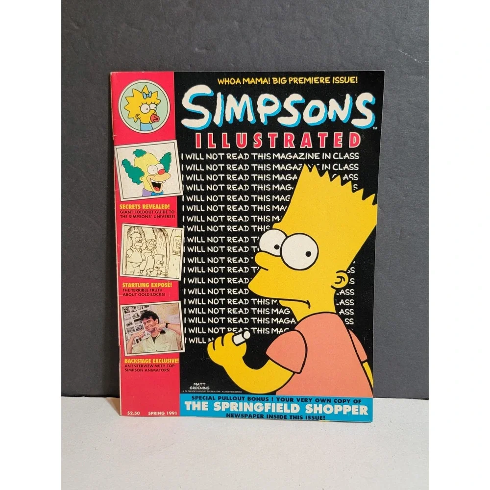 Vintage 1991 Simpsons Illustrated Magazine Premiere Issue